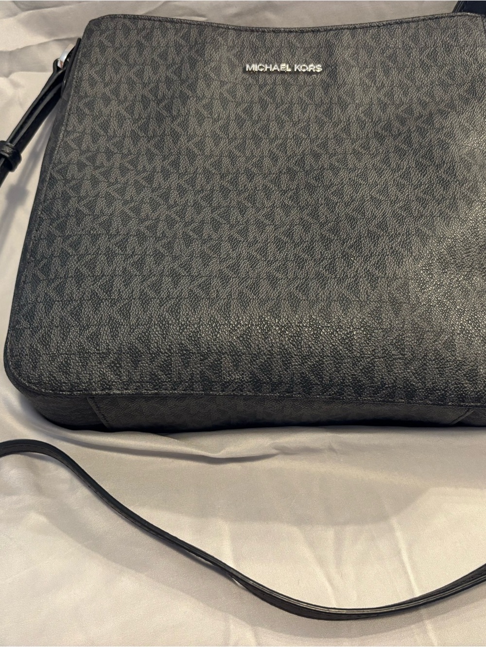 Michael Kors Black Signature Monogram Crossbody Messenger